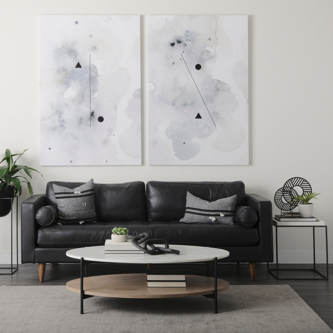 Micra 11.0L x 3.0W x 13.4H Matte Black Metal Decorative Object on a Stand from Mercana - Luna Furniture