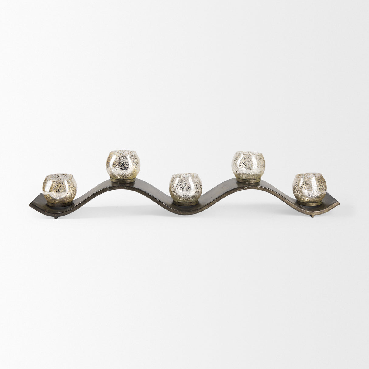Lux Copper Metal Five Hurricane Glass Holder Table Candle Holder from Mercana - Luna Furniture
