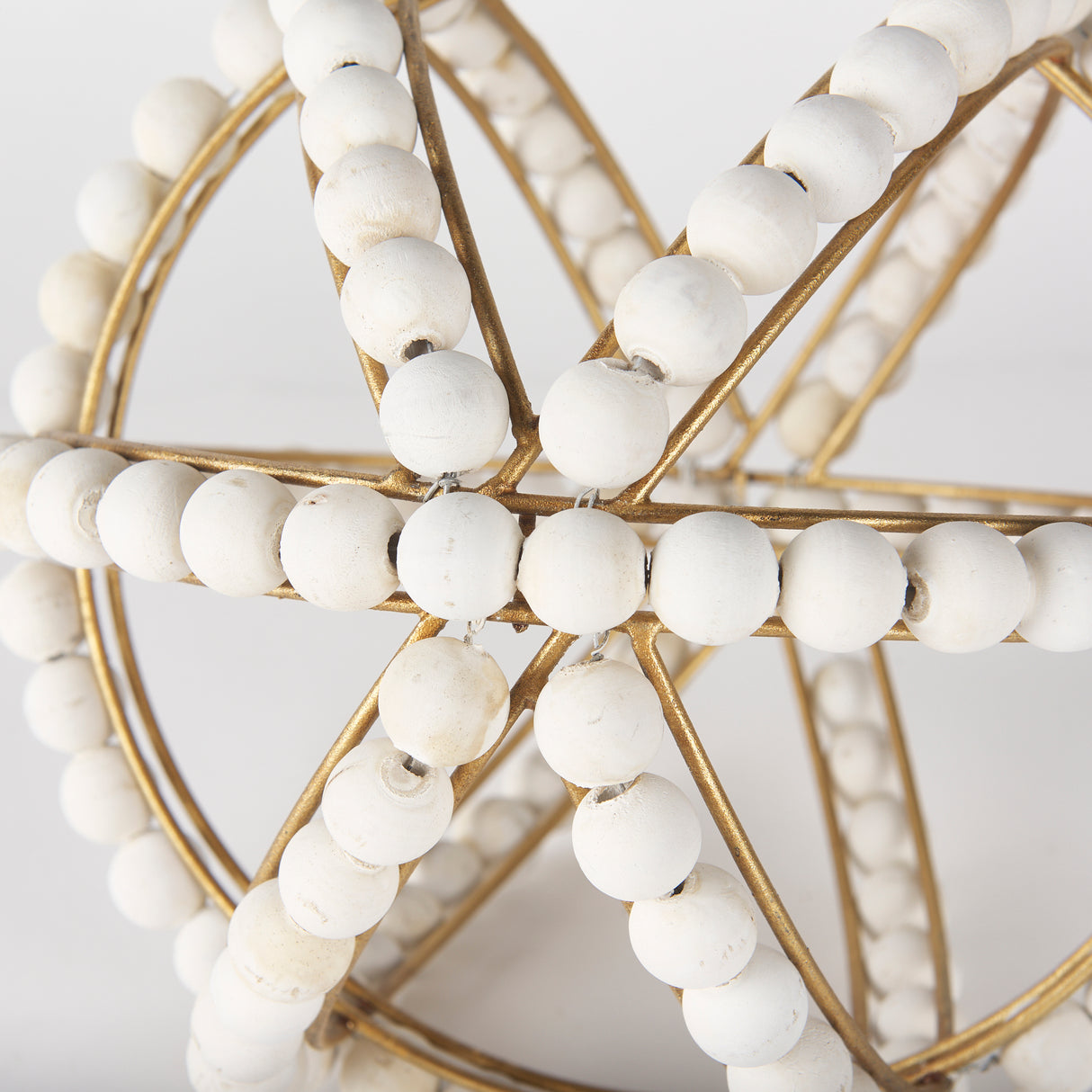 Espanlade II Large 11L x 11W White Wooden Beaded Orb from Mercana - Luna Furniture