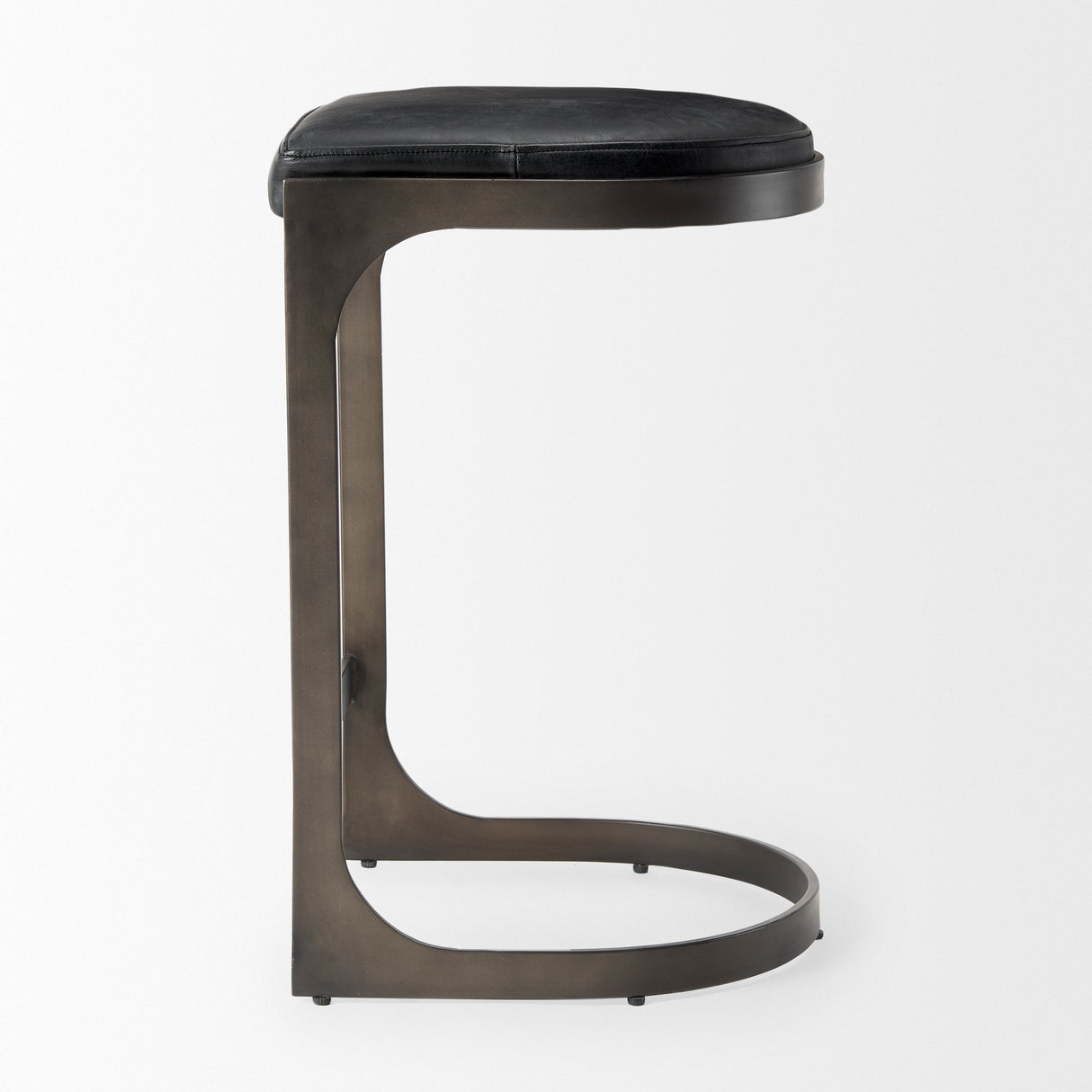 Tyson 17L x 18W x 28H Black Leather W/ Metal Frame Counter Stool from Mercana - Luna Furniture