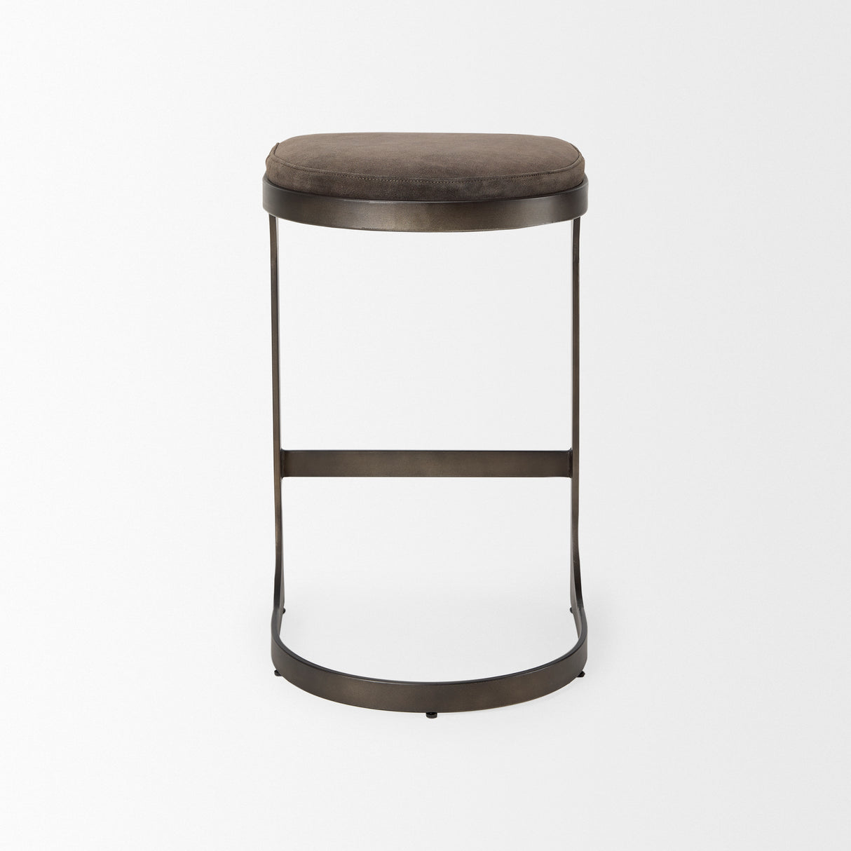 Tyson 17L x 18W x 28H Brown/Gray Suede W/ Metal Frame Counter Stool from Mercana - Luna Furniture