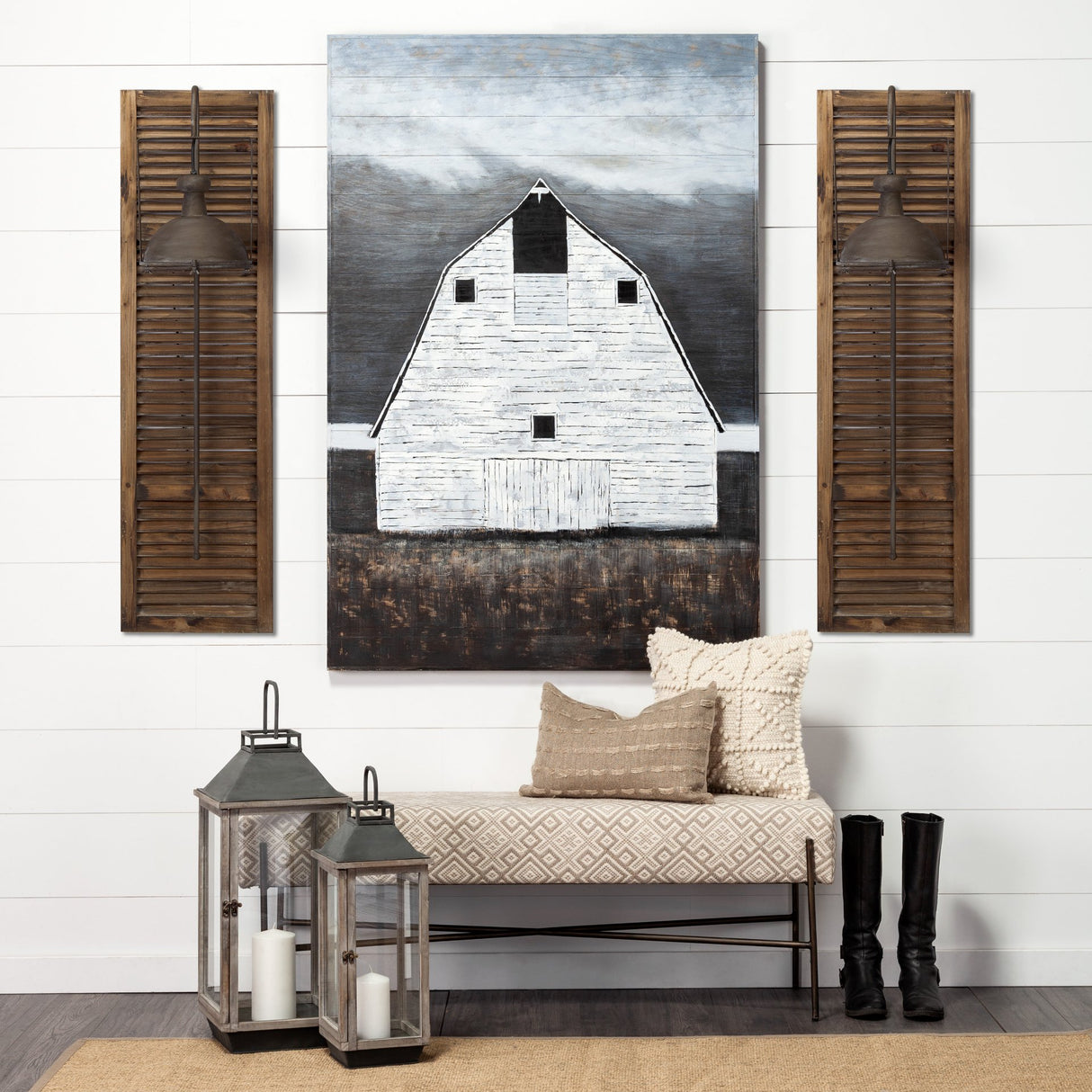 Tiposo 15x53 Brown Wood Slated Body Copper Metal Light Wall Sconce from Mercana - Luna Furniture