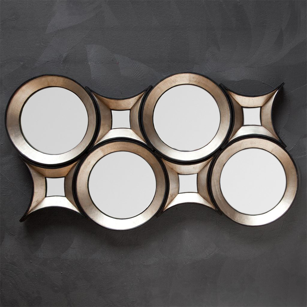 Ovallas 22" Round Champagne Wood Frame Mirror from Mercana - Luna Furniture
