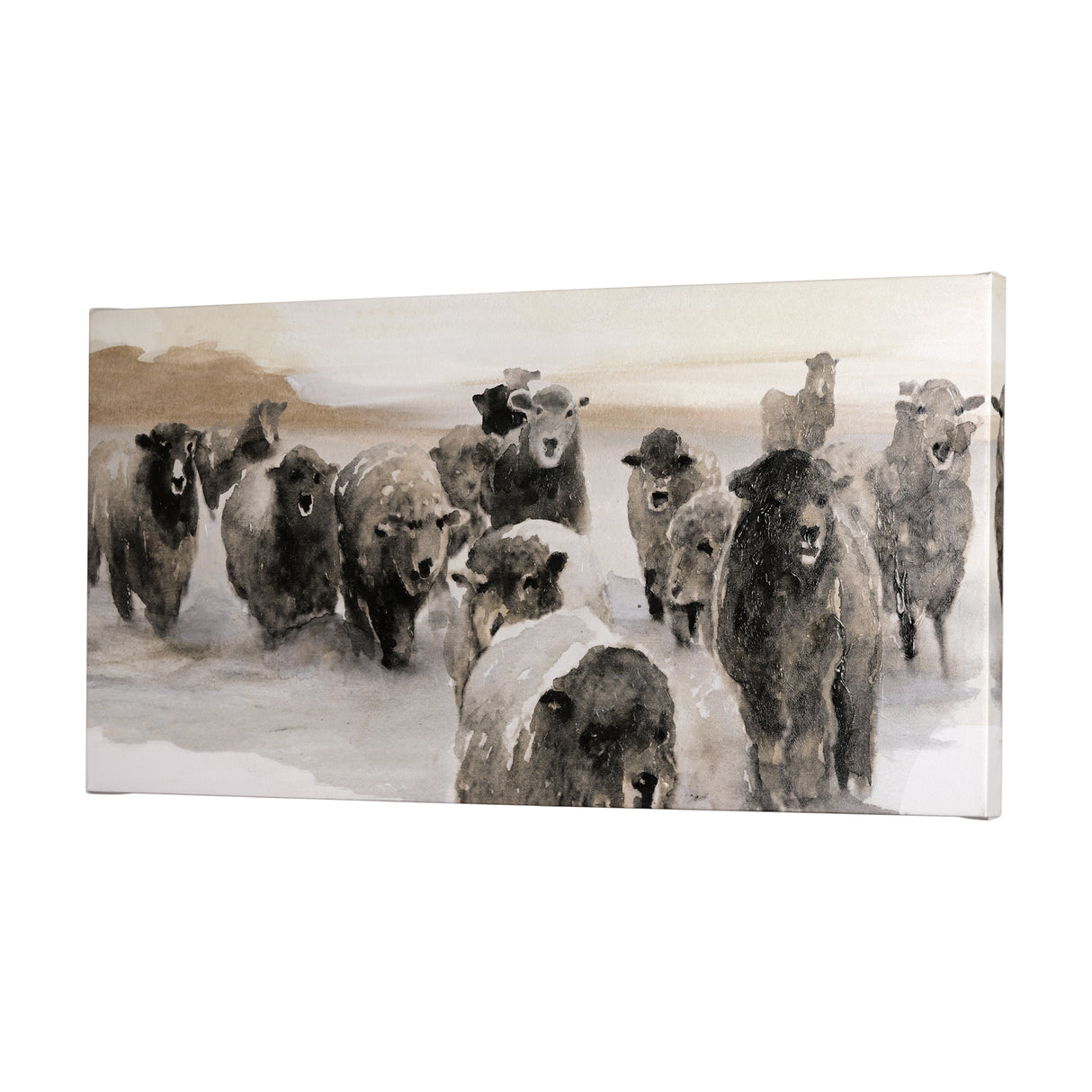Winter Sheeps II by Stellar Design Studio a Hand Embellished Textured Canvas from Mercana - Luna Furniture