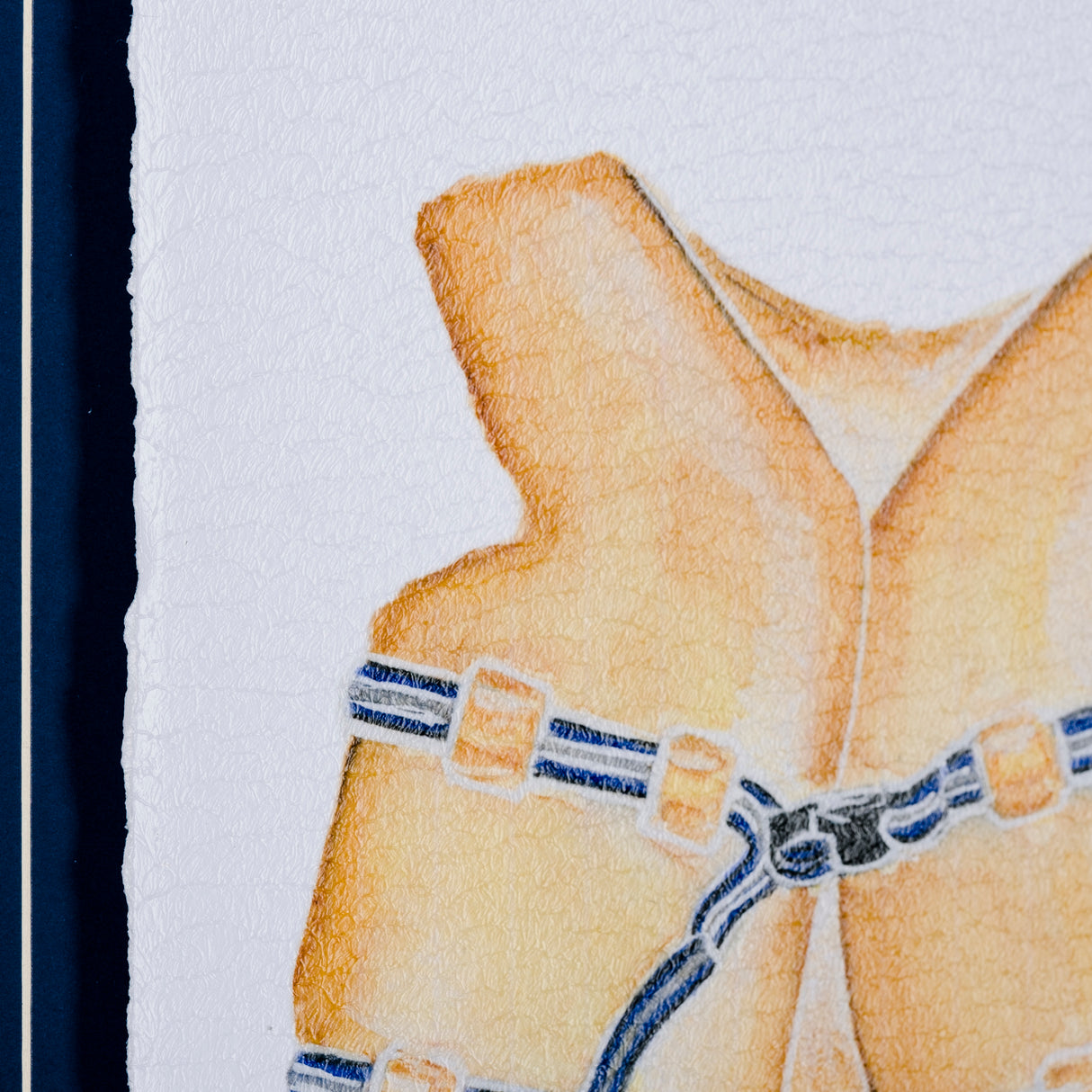 Lifejacket I by Mercana Studio a Hand Embellished Textured Framed Art Print Matted under Glass from Mercana - Luna Furniture