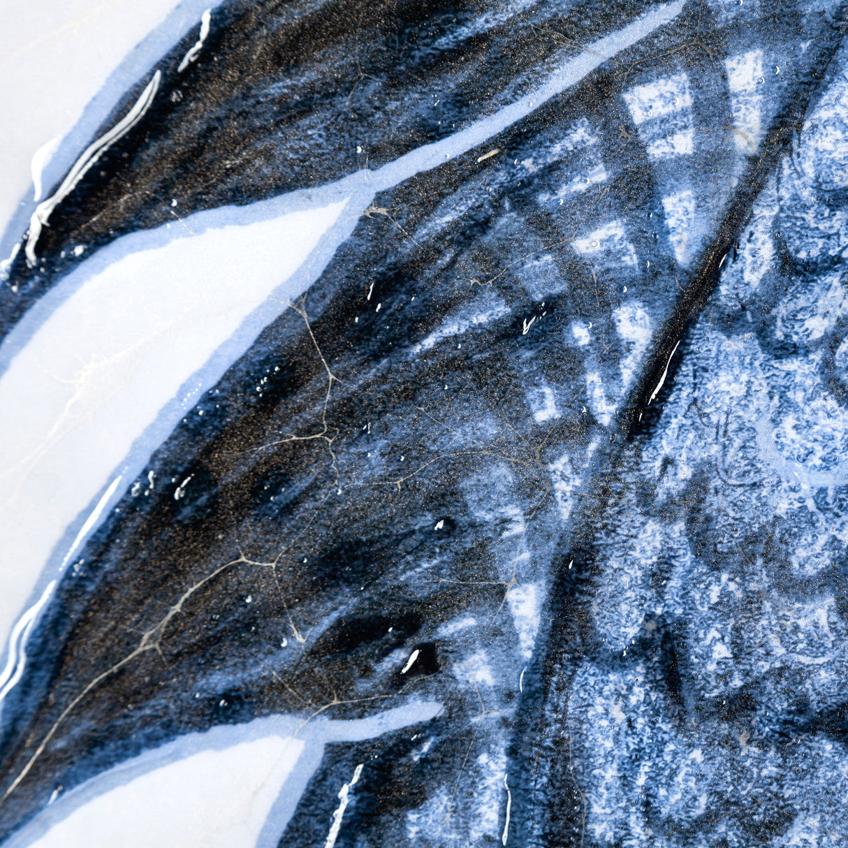 Koi Fish Blue I by Mercana Studio a Hand Embellished Textured Canvas from Mercana - Luna Furniture