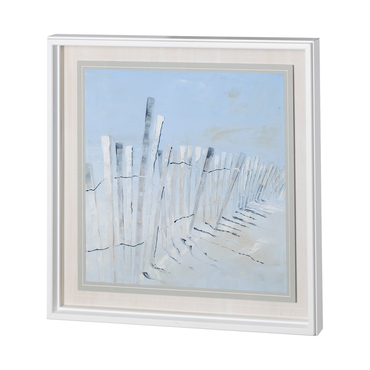 Ocean Fence by Mercana Studio a Hand Embellished Textured Framed Art Print Matted under Glass from Mercana - Luna Furniture