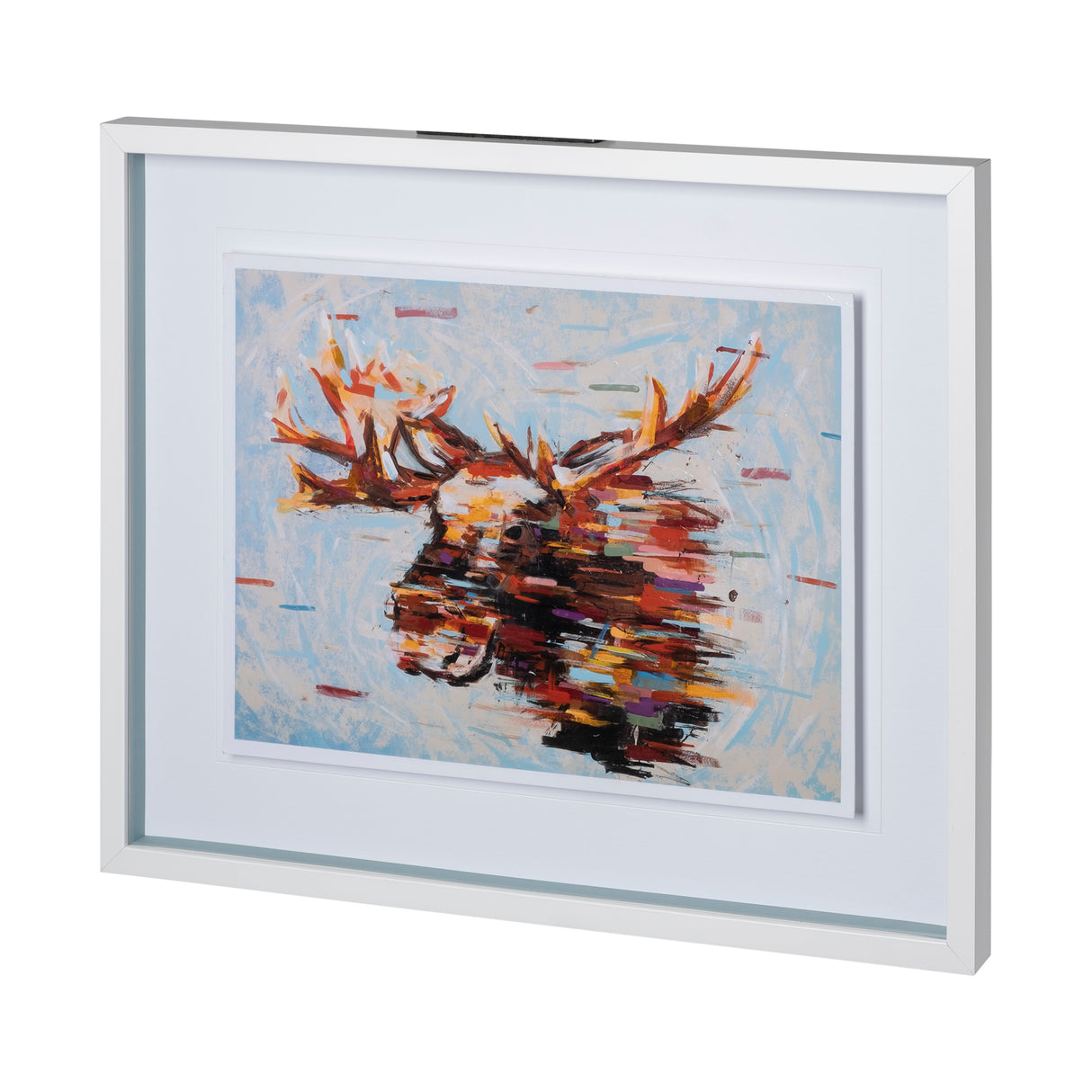 Fractal Moose by Altamura a Hand Embellished Textured Framed Art Print Matted under Glass from Mercana - Luna Furniture