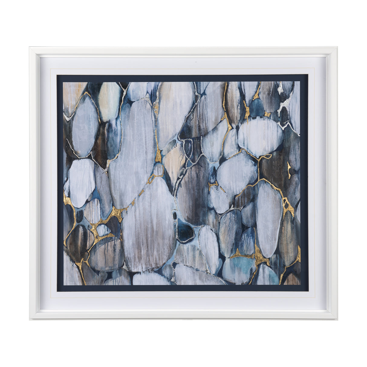 River Rocks by Liz Jardine a Hand Embellished Textured Framed Art Print Matted under Glass from Mercana - Luna Furniture