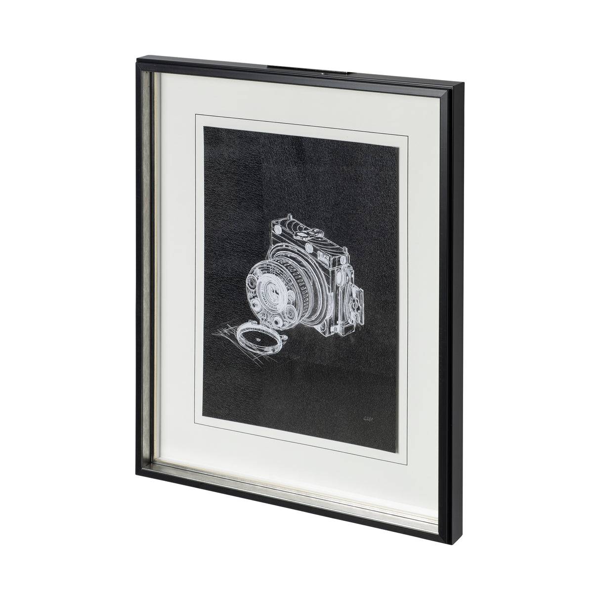 Compass Camera I by Alarm a Hand Embellished Textured Framed Art Print Matted under Glass from Mercana - Luna Furniture