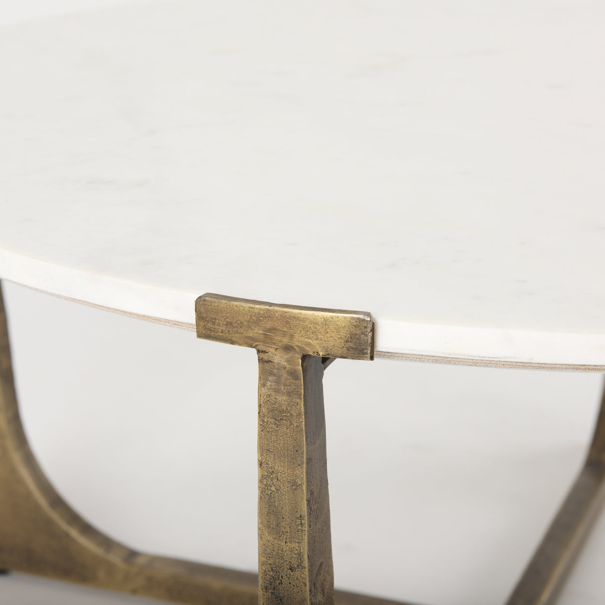 Atticus Marble and Antiqued Gold Metal Coffee Table from Mercana - Luna Furniture