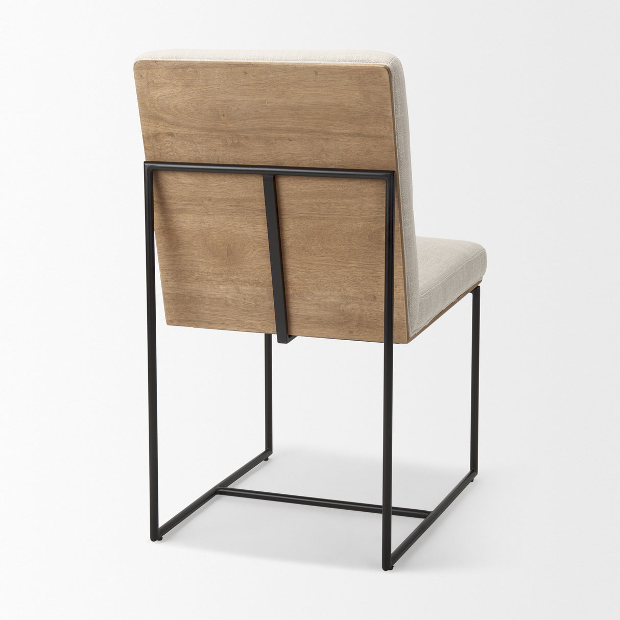 Stamford Beige Upholstered Seat w/ Wood Back, Black Metal Frame Dining Chair from Mercana - Luna Furniture