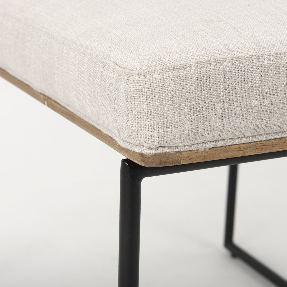 Stamford Beige Upholstered Seat w/ Wood Back, Black Metal Frame Dining Chair from Mercana - Luna Furniture