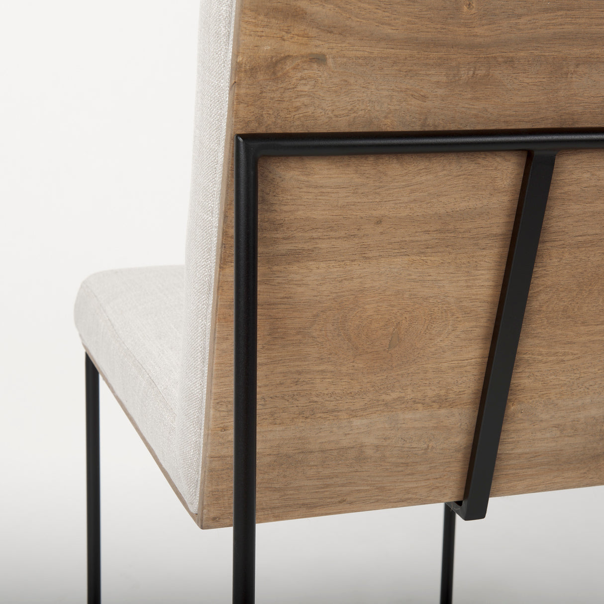 Stamford Beige Upholstered Seat w/ Wood Back, Black Metal Frame Dining Chair from Mercana - Luna Furniture