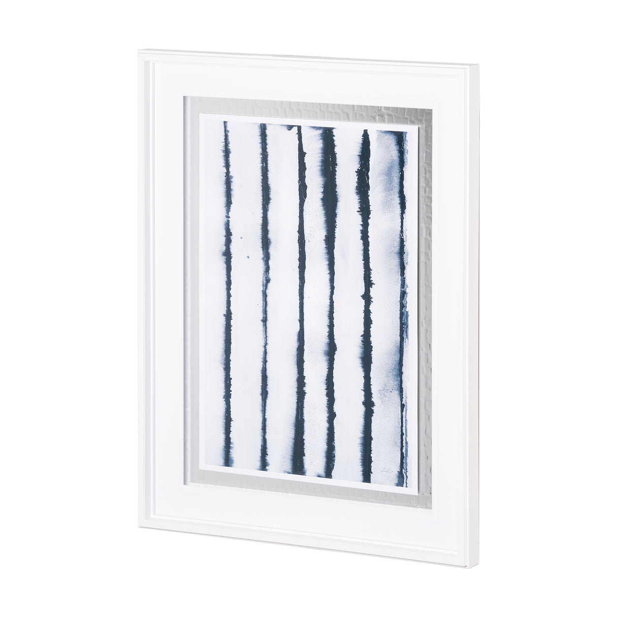 Indigo Lines II by Melody Ducharme a Hand Embellished Textured Framed Art Print Matted under Glass from Mercana - Luna Furniture