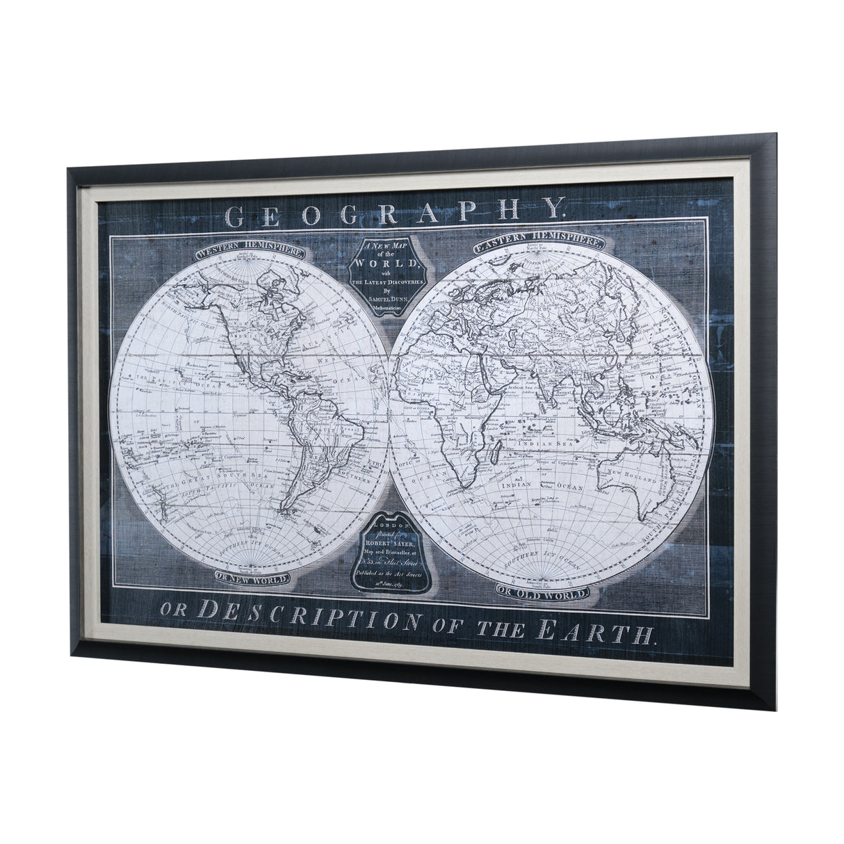 Old World Globe by Mercana Studio a Hand Embellished Textured Framed Art Print Matted under Glass from Mercana - Luna Furniture