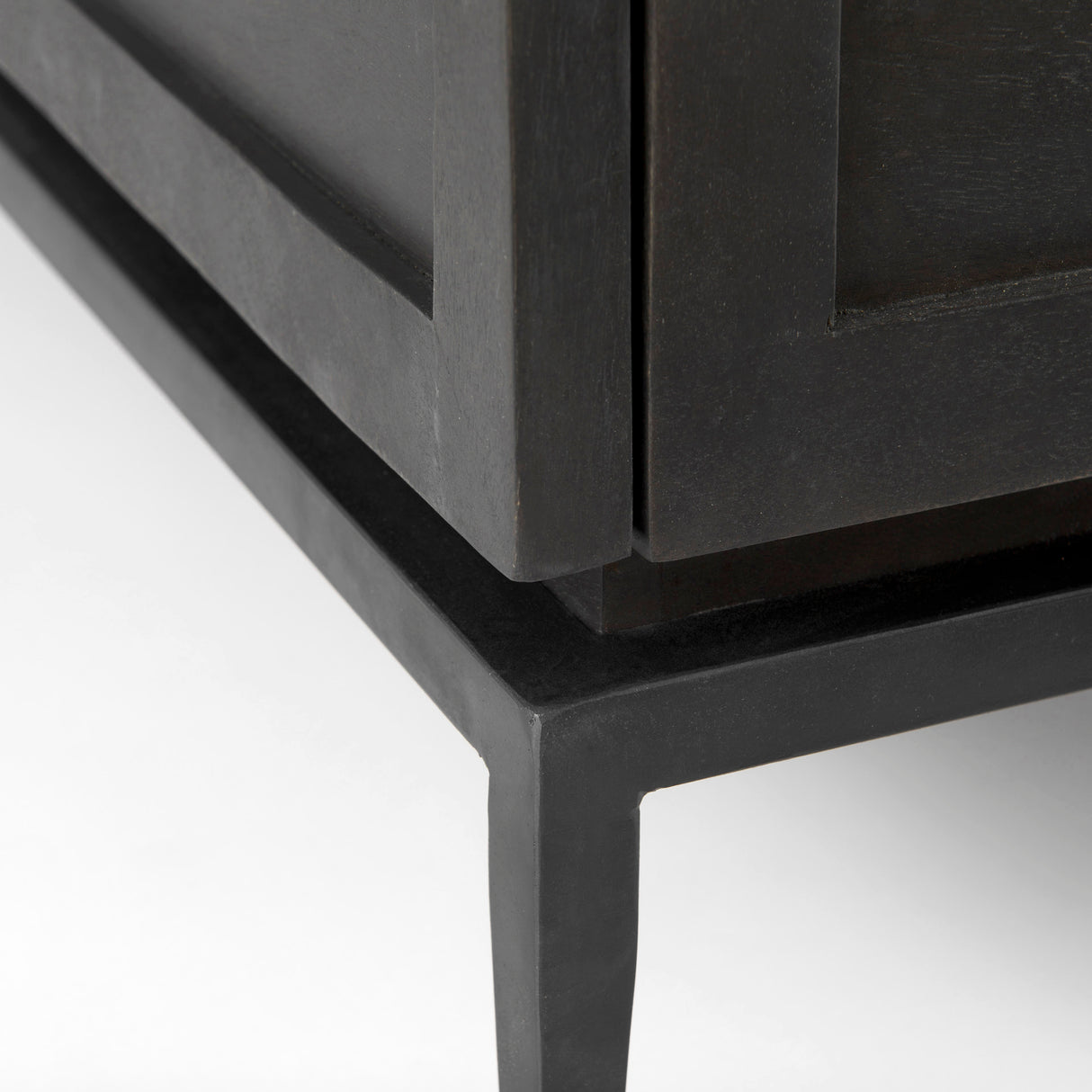 Divina Black-Brown Wood w/ White Marble Top and Black Metal Base Accent Cabinet from Mercana - Luna Furniture