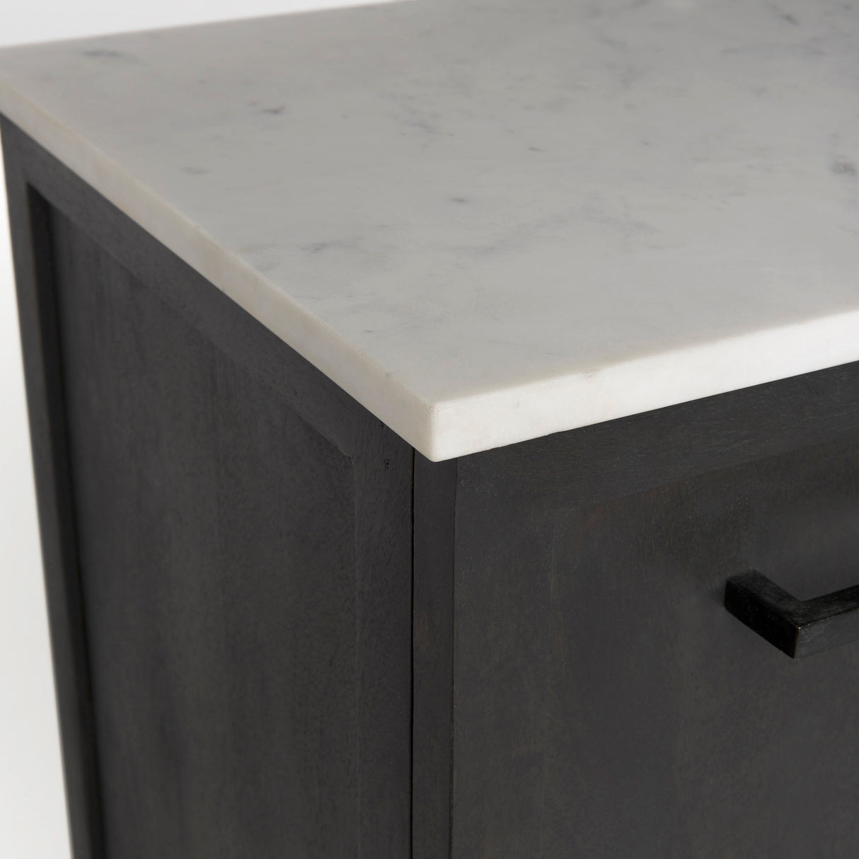 Divina Black-Brown Wood w/ White Marble Top and Black Metal Base Sideboard from Mercana - Luna Furniture
