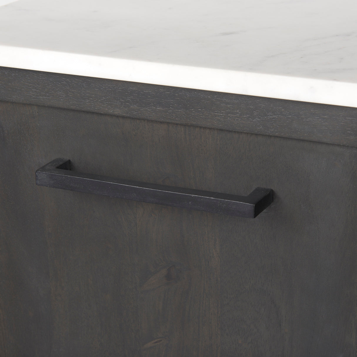 Divina Black-Brown Wood w/ White Marble Top and Black Metal Base Sideboard from Mercana - Luna Furniture