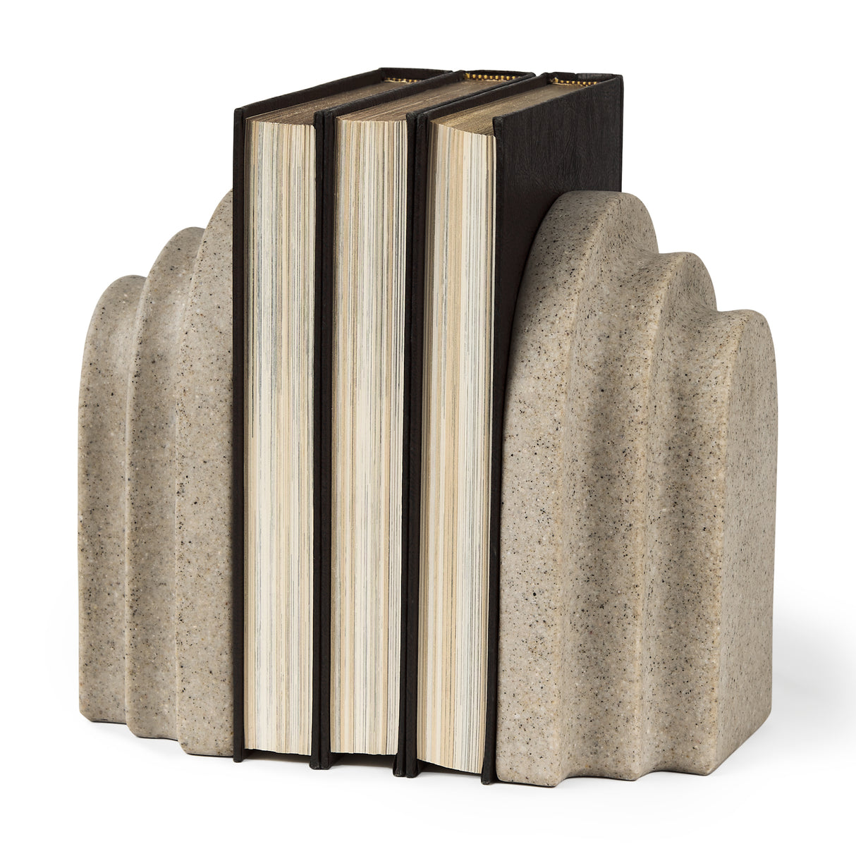 Empire Sandstone Resin Arc Book End Set from Mercana - Luna Furniture