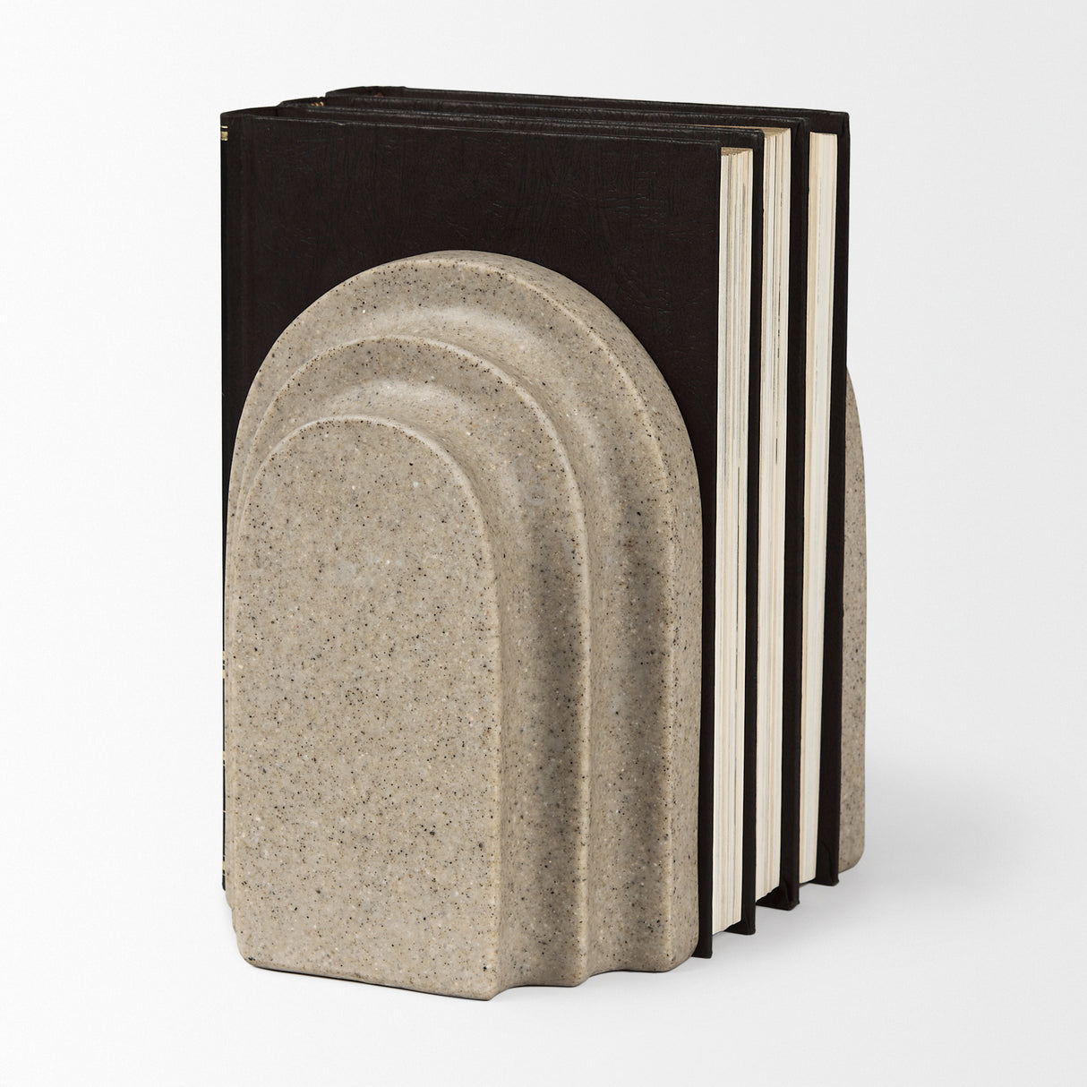 Empire Sandstone Resin Arc Book End Set from Mercana - Luna Furniture