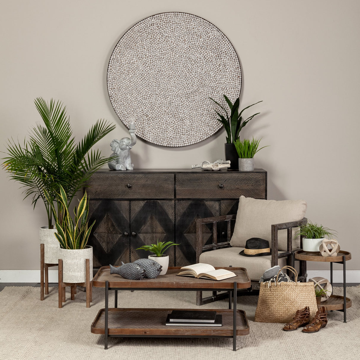 Varoona Decorative Wall Object featuring Rudraksha Stones from Mercana - Luna Furniture