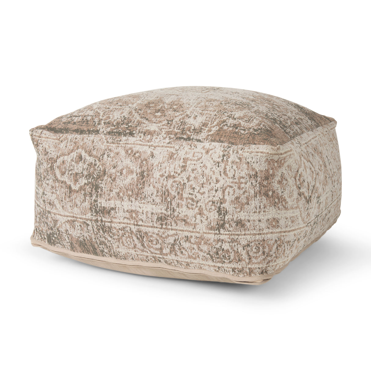 Khloe Large Taupe Pouf from Mercana - Luna Furniture