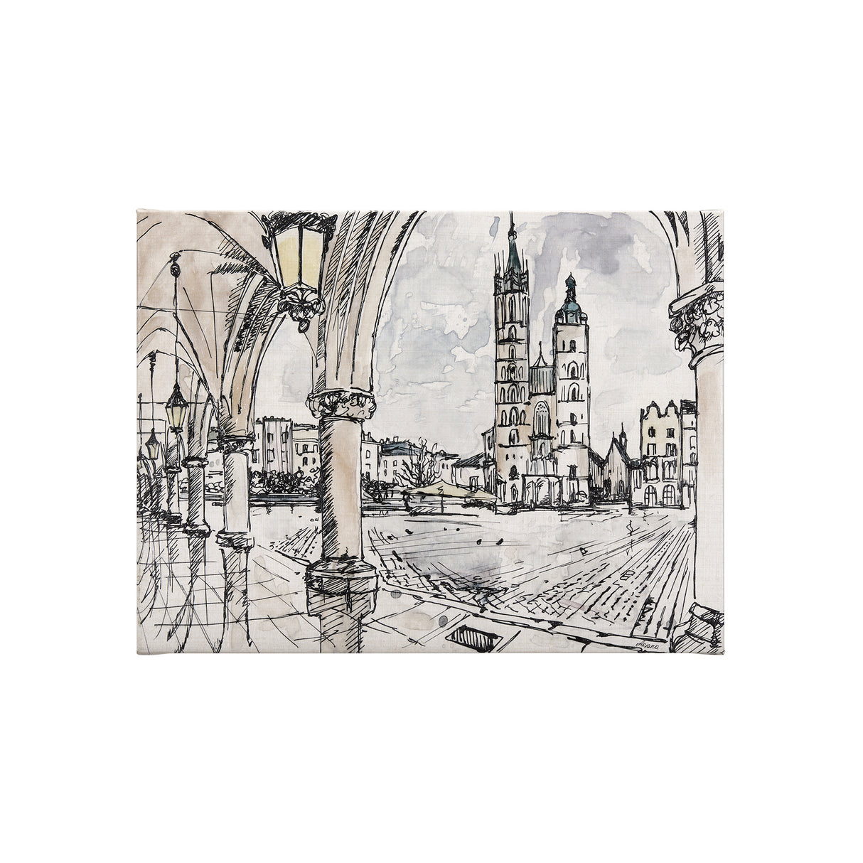 Travel memories IV by Mercana Studio a Hand Embellished Textured Canvas from Mercana - Luna Furniture