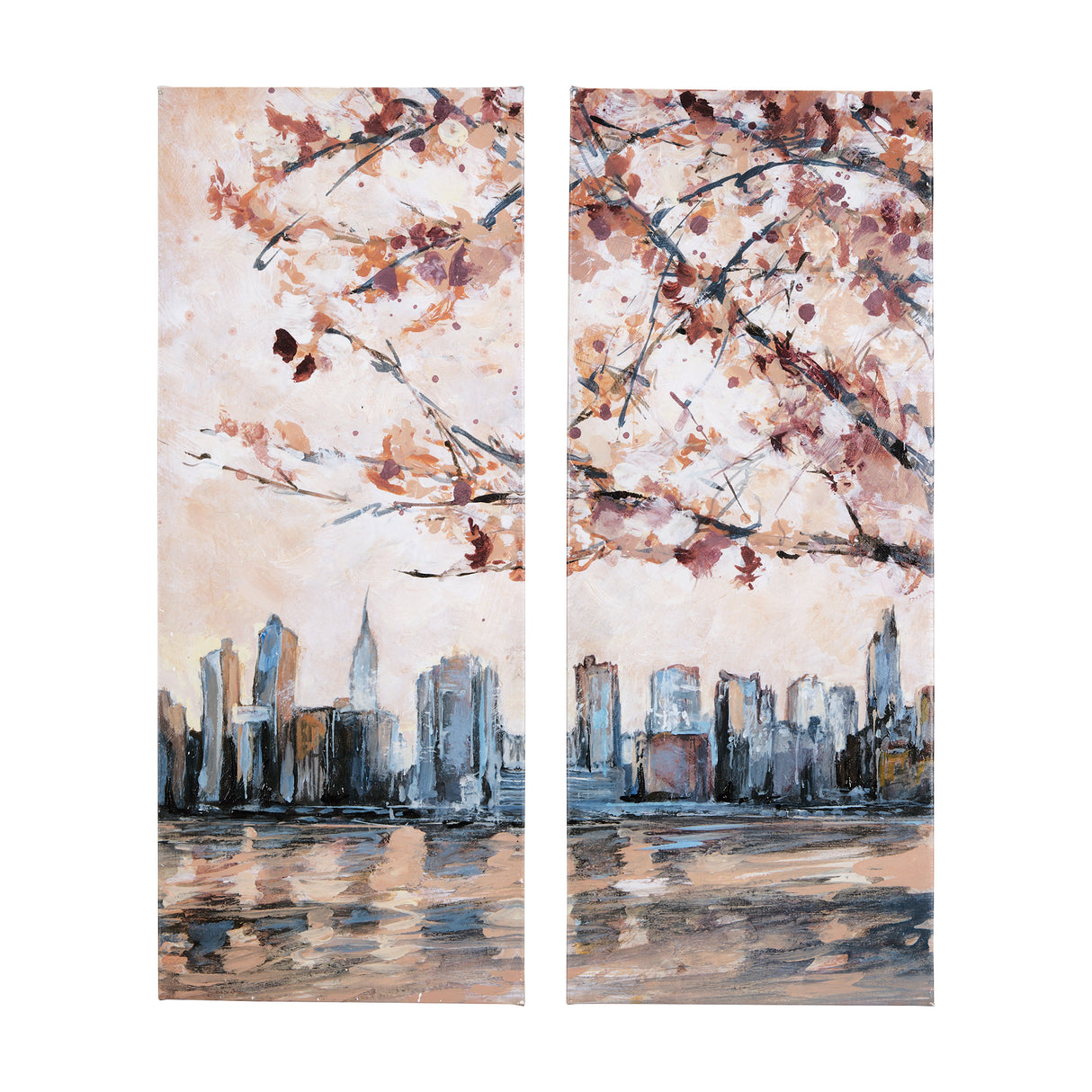 City sunset(L) by Mercana Studio a Hand Embellished Textured Canvas from Mercana - Luna Furniture