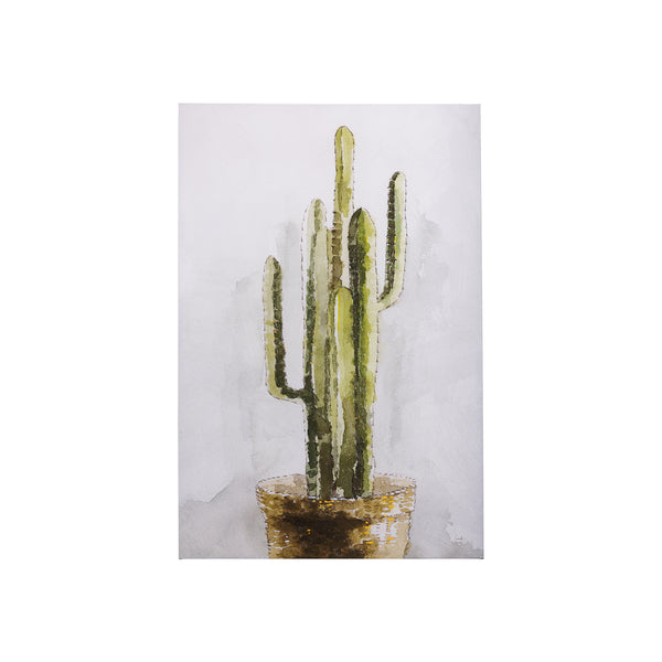 cactus II by Mercana Studio a Hand Embellished Textured Canvas