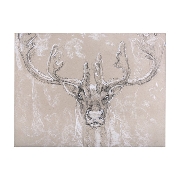Sketch of animal II (Caribou) by Mercana Studio a Hand Embellished Textured Canvas