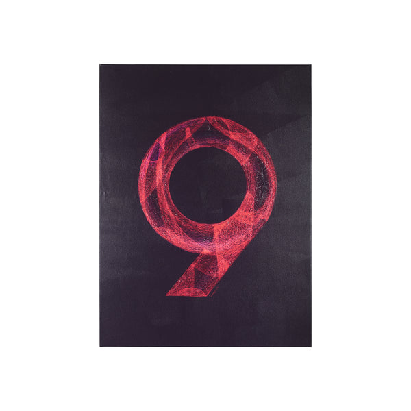 Numbers IX by Mercana Studio a Hand Embellished Textured Canvas