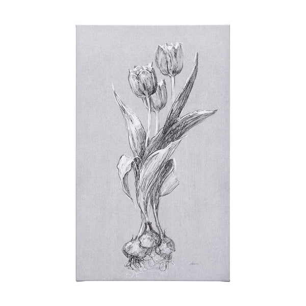 Botanical sketches I (Grey) by Mercana Studio a Hand Embellished Textured Canvas