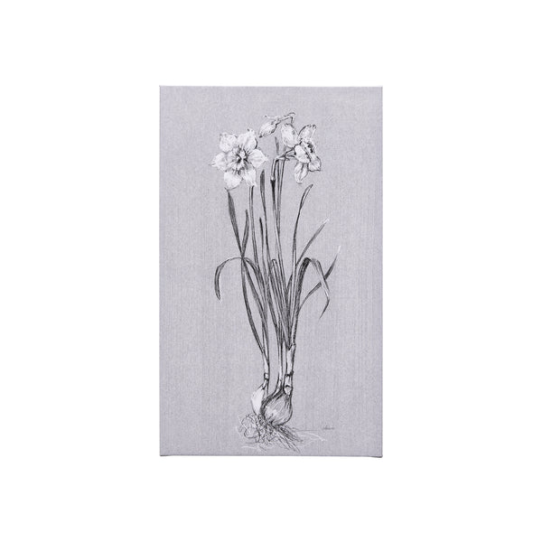 Botanical sketches II (Grey) by Mercana Studio a Hand Embellished Textured Canvas