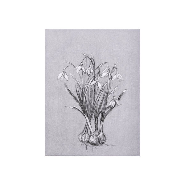 Botanical sketches VI (Grey) by Mercana Studio a Hand Embellished Textured Canvas