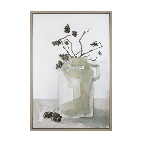 Earthenware by Mercana Studio a Hand Embellished Textured Framed Canvas