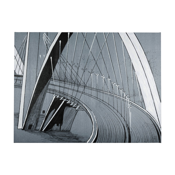 Bridge III by Mercana Studio a Hand Embellished Textured Canvas