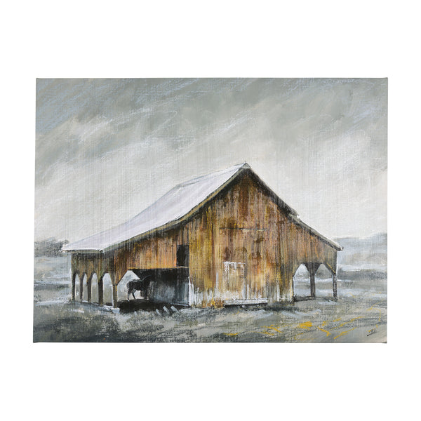 Old Barn III by Mercana Studio a Hand Embellished Textured Canvas