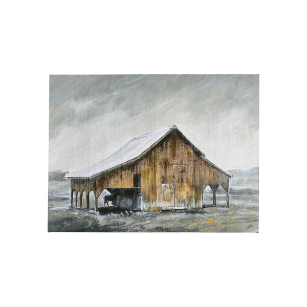 Old Barn III by Mercana Studio a Hand Embellished Textured Canvas