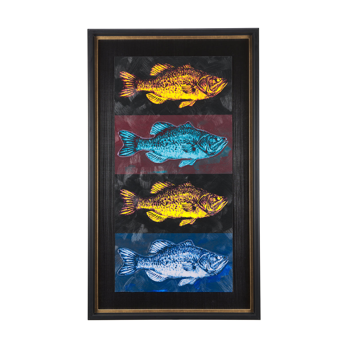 Largemouth Bass Print 4 in 1 by Mercana Studio a Hand Embellished Textured Framed Art Print from Mercana - Luna Furniture