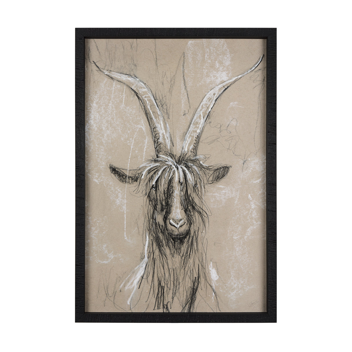 Sketch of Animal V (Goat) by Mercana Studio Hand Embellished Framed Art Print Matted under Glass from Mercana - Luna Furniture