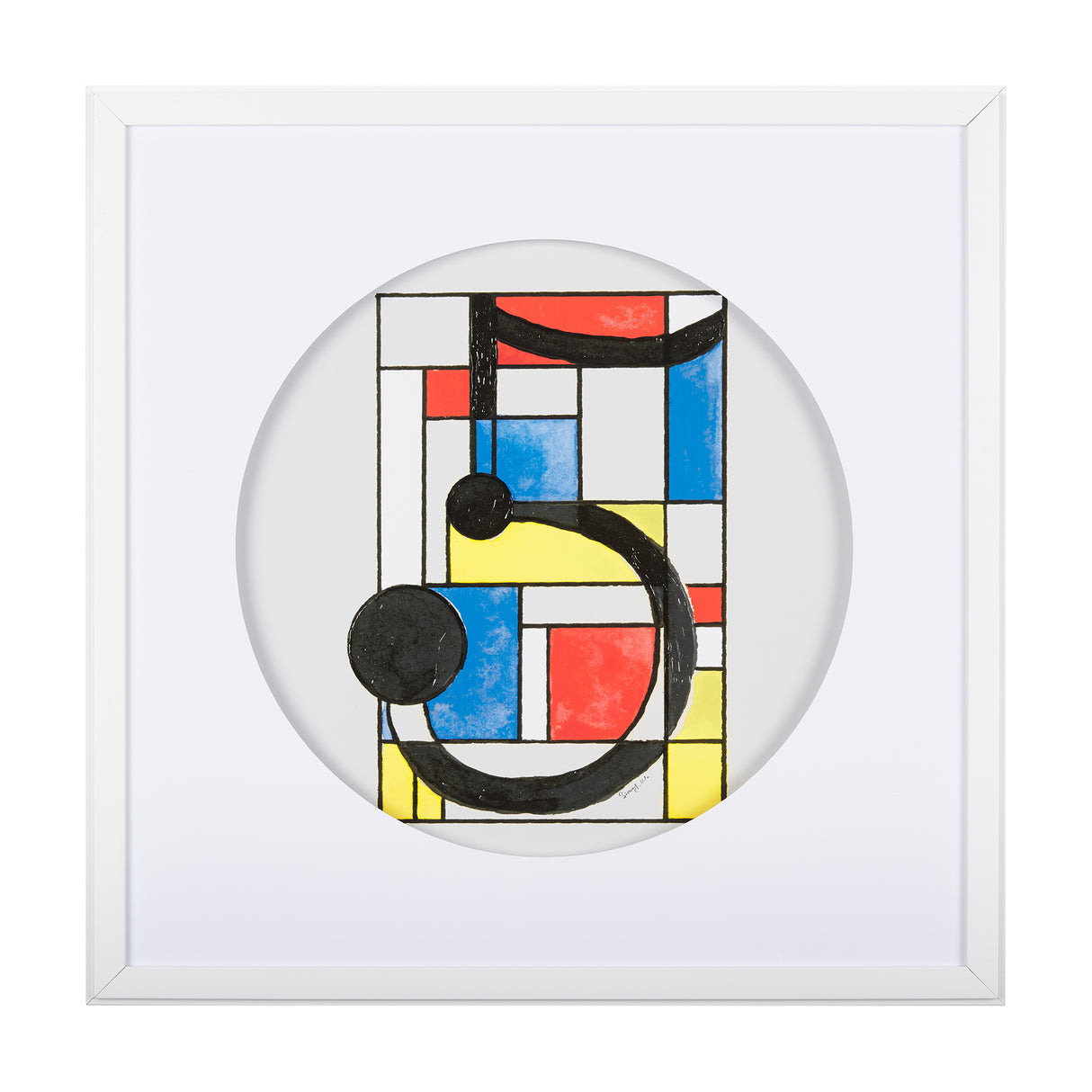 Numbers V by Mercana Studio a Hand Embellished Textured Framed Art Print Matted under Glass from Mercana - Luna Furniture