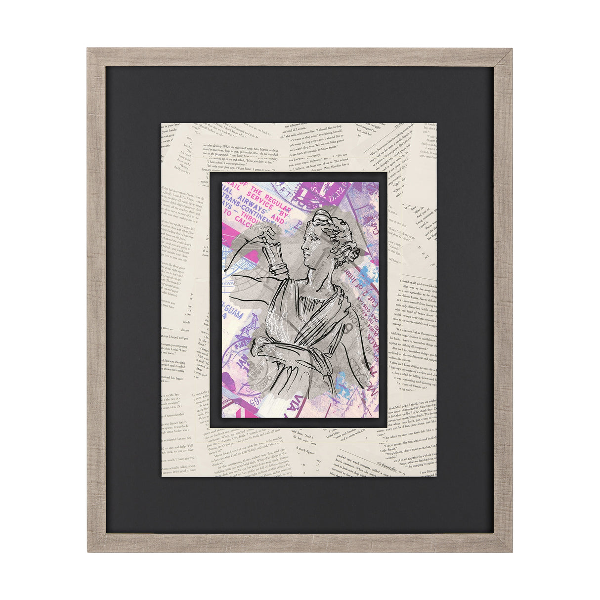 Graffiti sculpture I by Mercana Studio Hand Embellished Textured Framed Art Print Matted under Glass from Mercana - Luna Furniture