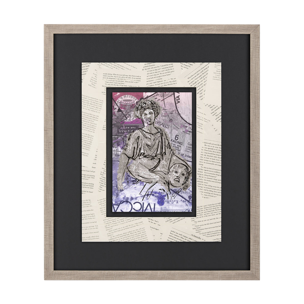 Graffiti sculpture II by Mercana Studio Hand Embellished Textured Framed Art Print Matted under Glas from Mercana - Luna Furniture