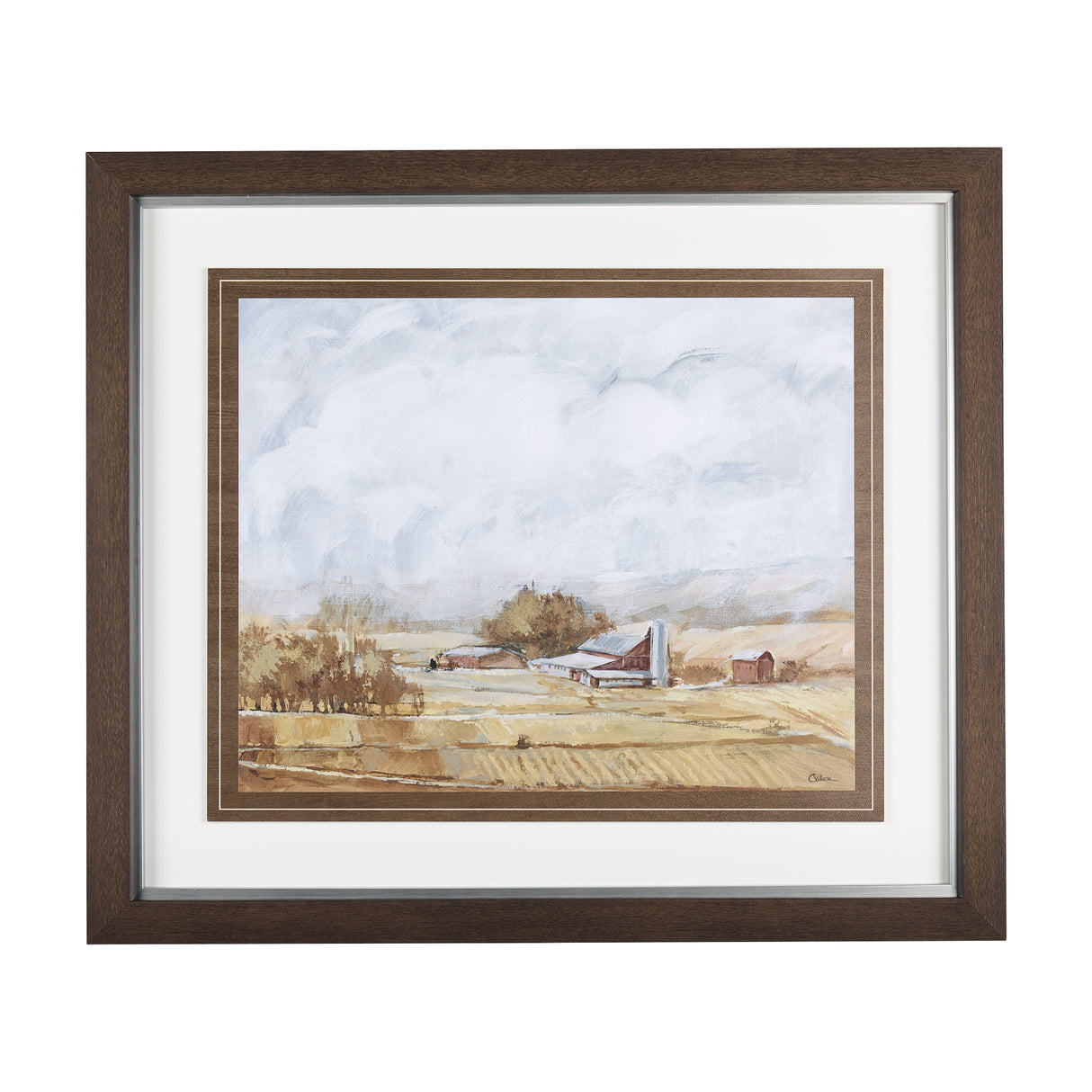Farmland View II by Mercana Studio a Hand Embellished Textured Framed Art Print from Mercana - Luna Furniture