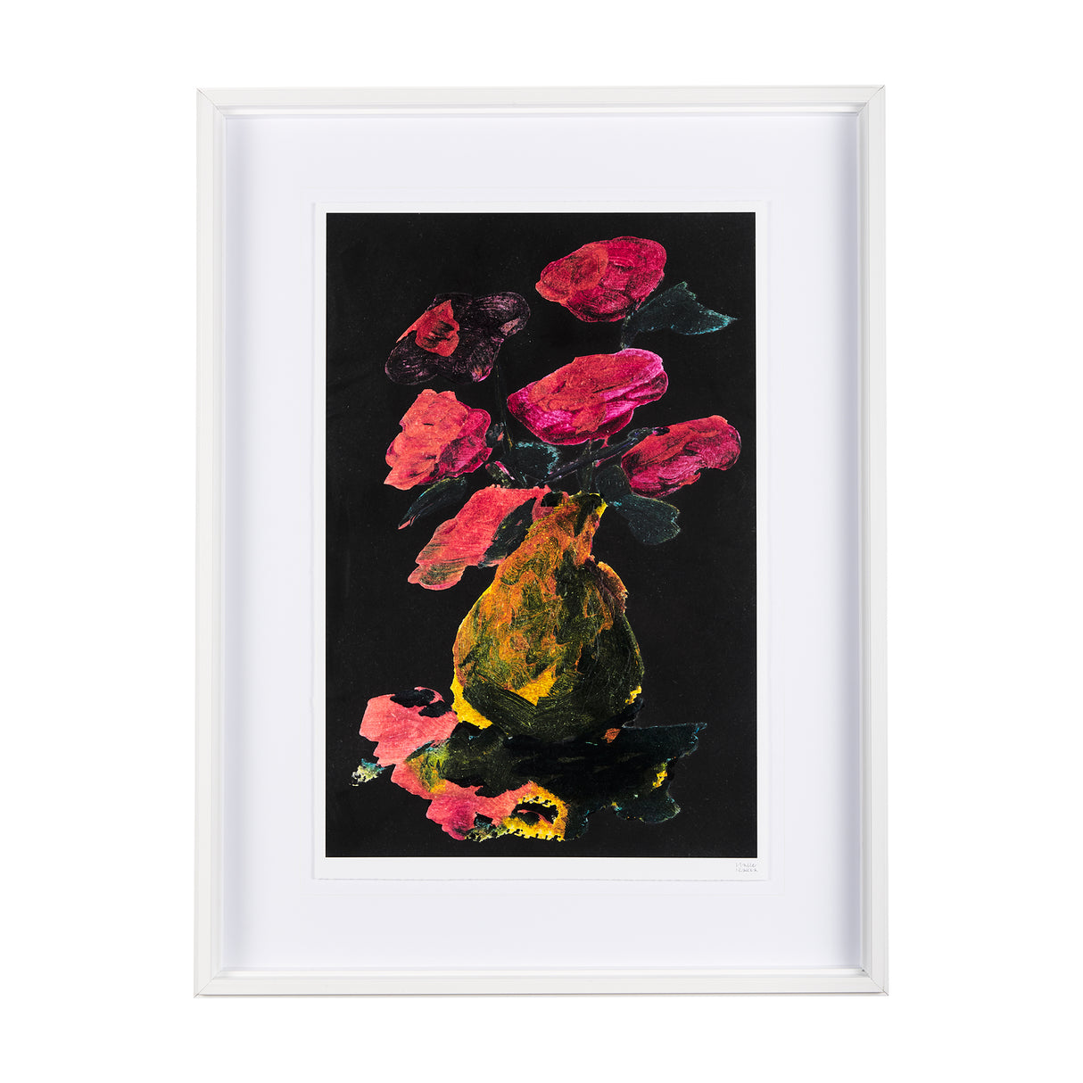 Midnight Flower I by Mercana Studio a Framed Art Print Matted under Glass from Mercana - Luna Furniture