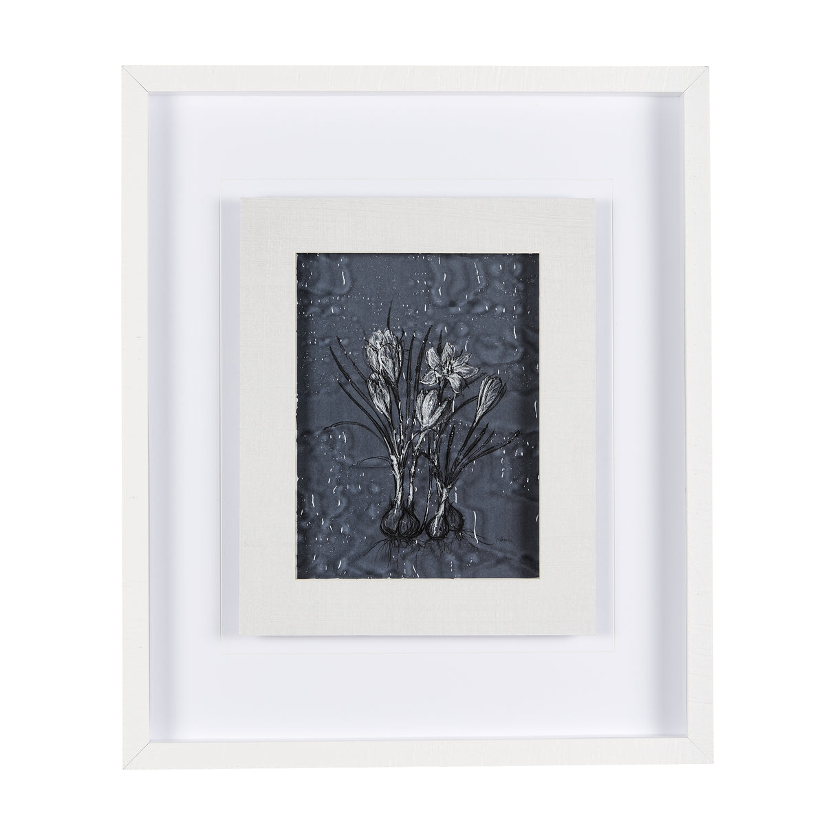 Botanical sketches V (Blue) by Mercana Studio Hand Embellished Framed Art Print Matted under Glass from Mercana - Luna Furniture