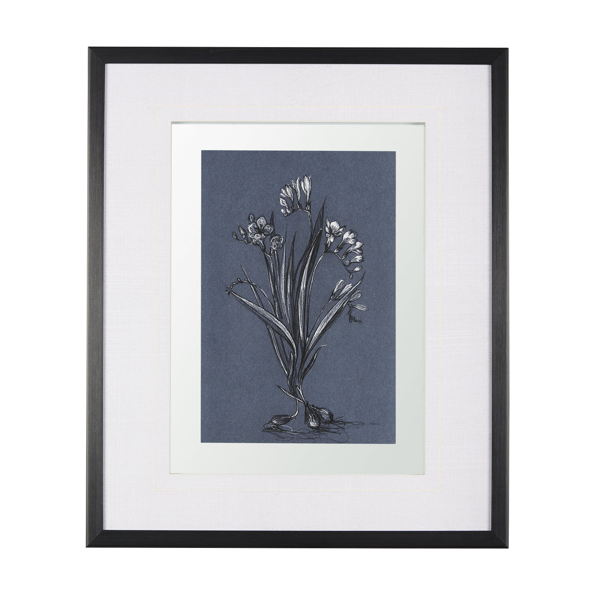 Botanical sketches III (Blue) by Mercana Studio Hand Embellished Framed Art Print Matted under Glass from Mercana - Luna Furniture