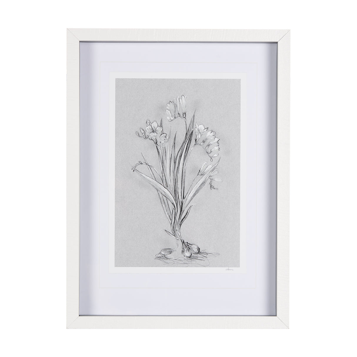 Botanical sketches III (Grey) by Mercana Studio Hand Embellished Framed Art Print Matted under Glass from Mercana - Luna Furniture