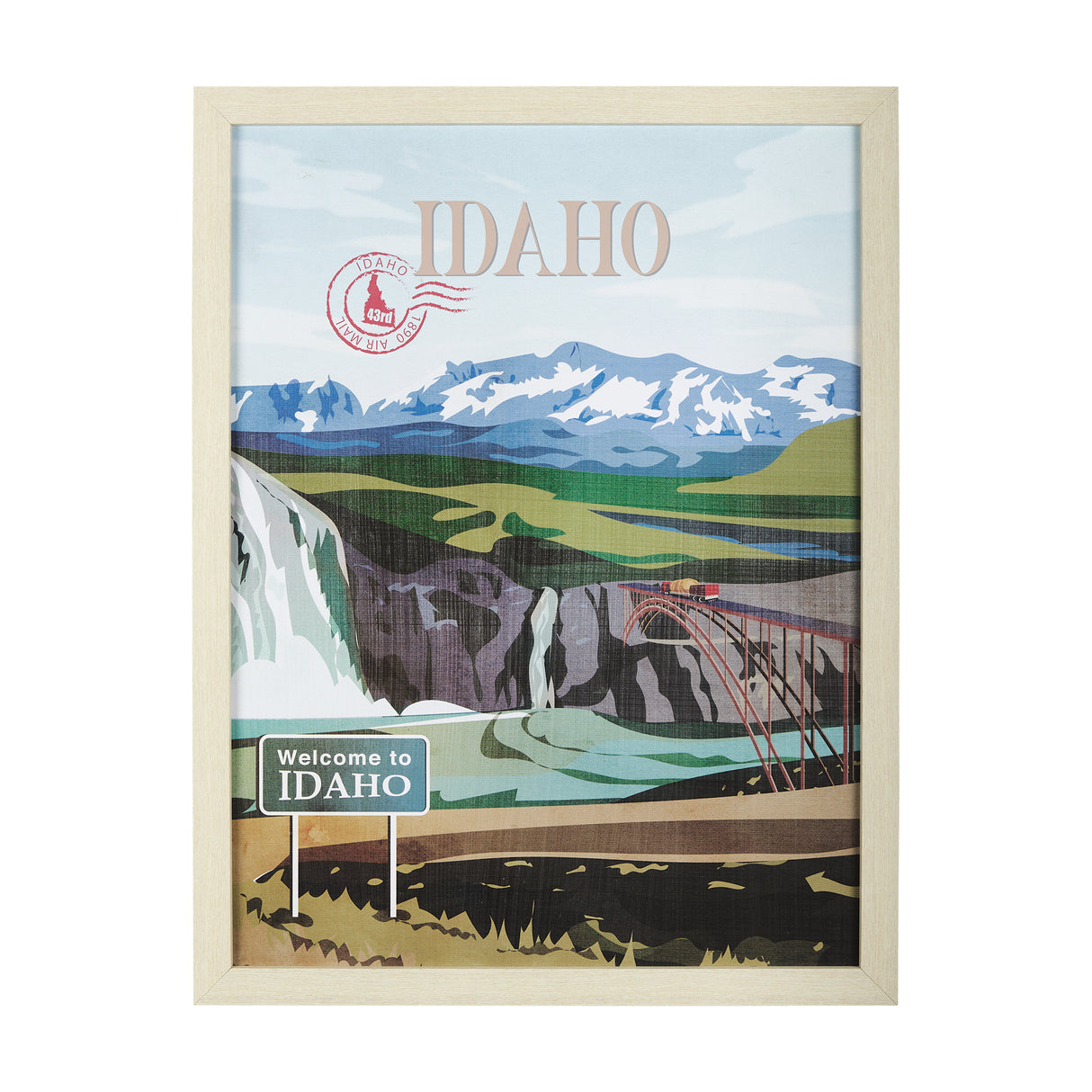Idaho Go USA (L) by Mercana Studio a Hand Embellished Decograph Framed Art Print from Mercana - Luna Furniture